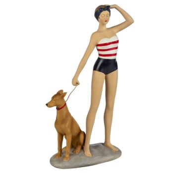 JÓVEN BAÑISTA CON PERRO–Alto: 38 cm