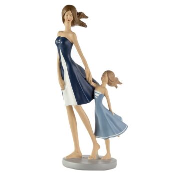 PAREJA DE MADRE E HIJA–Alto: 18 cm