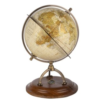 GLOBO TERRÁQUEO CON BRÚJULA--Alto: 33 -Ancho: 23cm