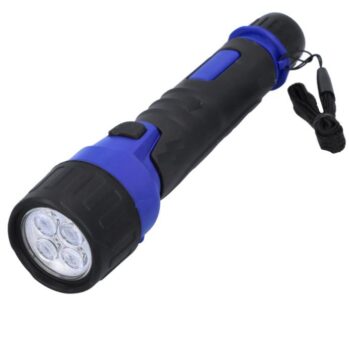 Linterna goma 2xAA– 4LEDs- L: 17 cm--estanca