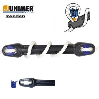 Amortiguador amarre caucho U-Cleat. 33cm.–(para cabo Ø10-12mm)