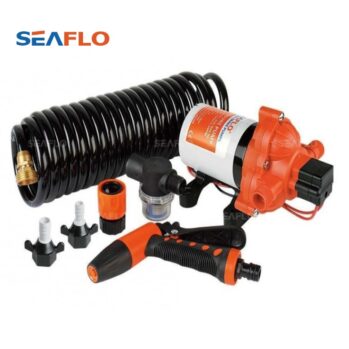 Kit de Baldeo con Manguera y Bomba auto-cebada 12/24v–5bar–11,6 lts/min--SEAFLO