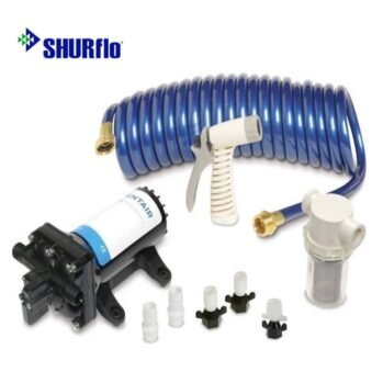 Kit de Baldeo con Manguera y Bomba auto-cebada 12v–3bar–15,1 lts/h--SHURFLO