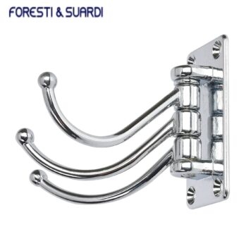 Perchero plegable triple-- Latón-cromado