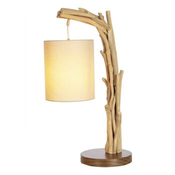 LÁMPARA MADERA--Alto: 59 x Largo: 36cm