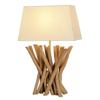 LÁMPARA MADERA--Alto: 54 x Largo: 35cm