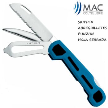 Navaja SKIPPER -abregrilletes-punzon- inox-19cm