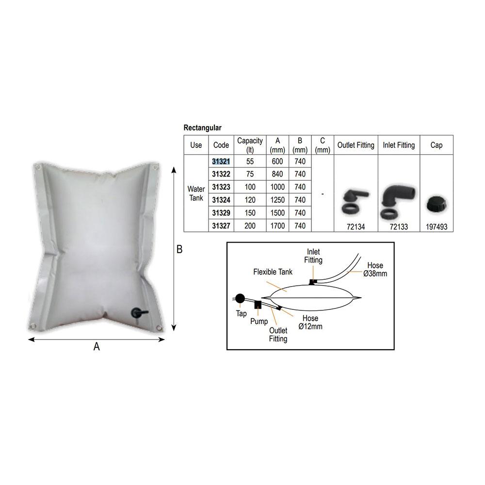 Deposito agua flexible ----- 55- 75- 100- 150- 200 lts. - Imagen 2