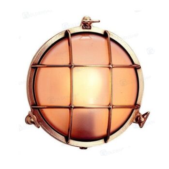 Plafón "Ojo de Buey" redondo, en Latón Pulido--Ø 155 x 65 mm