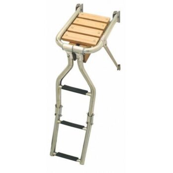 Plataforma teca 270mm, escalera plegable