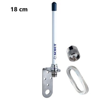 ANTENA VHF GLOMEX - 0,18 mts--(18 cm)--18 mts cable— conector PL259