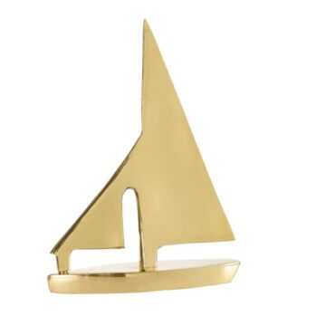 VELERO EN LATÓN MACIZO--Largo: 12- Alto: 19 cm